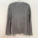 Rails  Leigh Oversized Dropped Shoulder Top Sweater Women's Small Gray Velvet Tie Photo 6