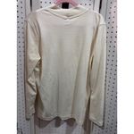 Blair  Mock Neck Long Sleeve Shirt Cream Crest Logo Basic Casual Size M Photo 3