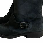 J.Crew Moto Biker Women’s Sz 8 Buckle Motorcycle Black Suede Leather Boots Photo 6