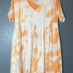 Wild Fable Women’s Tie-Dye Babydoll Dress Size Small – Orange & White Short Slee Photo 0