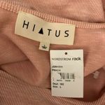 Hiatus  Mini Dress A Line Ribbed 3/4 Sleeve Scoop Neck Pink Size L Photo 2