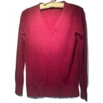 Banana Republic | Cranberry Color Merino Wool V-Neck Sweater Sz M Photo 1