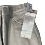 Vintage 80s Silver Genuine Leather High Waist Tapered Pants Lined Size 8 NEW Tag Photo 3