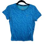 Nike Running Dri Fit Blue Patterned Short Sleeve Crew Neck Athletic T-Shirt Sz M Photo 0