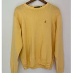 Lauren Ralph Lauren Polo L 100% Cotton Crew Cable Knit Sweater Butter Yellow GUC Size L Photo 0