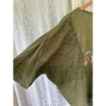 La Blend 100% Cotton Art To Wear Painted Stamped Embroidered Hand Stitched Top M Green Size M Photo 2