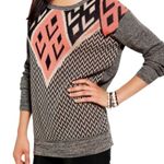 Ecote Urban Outfitters Intarsia Tan Pink Aztec Tribal Pullover Sweater Size XS Photo 1