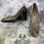 Ellen Tracy  Gloria Snakeskin Black Patent Leather Wedge Heel Size 8.5 Photo 1