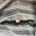 Loft Light Gray & White Striped Cowl Neck Plush Sweater Photo 7