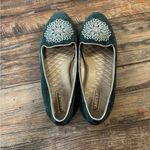 Birdies Emerald Green Floral Embroidered Flats Size 6 Photo 3