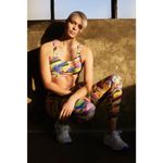 Lululemon Multicolor Yellow Tie Dye Marble Criss Cross Sports Bra Crop Top S Photo 1