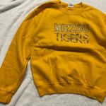 Gildan Mizzou Tigers Yellow Sweater bedazzled size small Photo 1