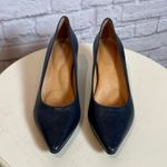Antonio Melani Women's 9M Navy Leather Pointed Toe Pumps Photo 5