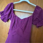 LYANER Women's Tie Back Off Shoulder Wrap Layer Ruffle Short Sleeve Mini Dress Purple Size L Photo 4