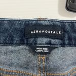 Aeropostale Womens High Rise Curvi Midi Shorts Denim Sz 8 Dark Wash Distressed Photo 1