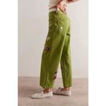Free People NWOT We The Free Summer Bloom Embroidered Jeans grasshopper combo 25 Photo 3