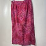 Worthington Womens Skirt Pink Paisley 100% Silk Long Faux Wrap Zip Size 10 Photo 1