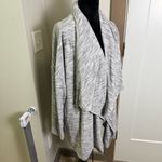 cj banks  Oversized Grey Waterfall Wrap Flowy Space Dye Grey Cardigan Sweater 2X Photo 3