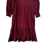 Canyon Retreat Tiered Midi Dress Western Boho Cottage Burgundy Size Large Tall Purple Photo 4