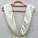 MIA Baobab plunge midi gathered dress XS cream light green Photo 5