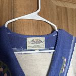 Susan Bristol RARE VINTAGE CARDIGAN STUNNING FORAL DUSTY BLUE PINK SIZE M Photo 1