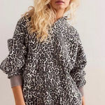 Free People  It's A Vibe Printed Hoodie We The Free Leopard Print XSmall Photo 0
