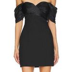 Cinq A Sept Sibyl Off the Shoulder Mini Dress Black Size 14 NWT Size L Photo 0