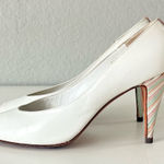 Garolini Women’s White Leather Y2K Peep Toe Pump High Heels Size 8 M Made Italy Photo 0