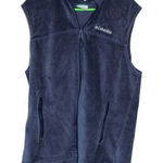 Columbia   Blue Soft Fleece Full‎ Zip Vest Sz L - C1 Photo 0