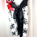 Trixxi White Black Floral Embroidered Empire Waist Party Dress Small NWT Elegant Photo 11