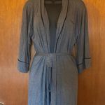Bebe 🆕 Grey Robe with Black Line Accent Photo 3
