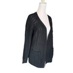SO Juniors'  Cardigan Size Xs Black Open Front Long Sleeve Pockets Ribbed Cuffs Photo 4