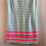Lilly Pulitzer Dress Lana Cap-Sleeve Engineer-Striped Dress Poolside Blue L GUC Photo 6