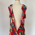 Style My Way Vintage Red and Green Tie Front Mini Dress Photo 9