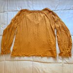 Wonderly  Mustard Yellow Textured V-Neck Top Size XL With Tassels Photo 1