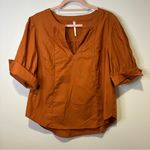 Anthropologie  orange blouse size large Photo 1