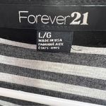 Forever 21  Large Open Front Black & Gray Striped Cardigan with Pockets Photo 4