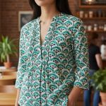 Roberta Roller Rabbit  Arles shirt Lina Aqua Xs Photo 0