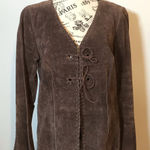 Faded Glory VINTAGE CHOCOLATE BROWN SUEDE JACKET V-NECK SLIT SLEEVES FULLY LINED WOMENS SZ S Photo 0