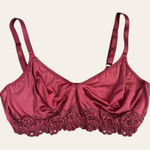 90s vintage burgundy wine red lace bra by Olga Photo 0