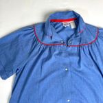 Vintage 80s Wrap Snap Housecoat Dress MuMu Blue Teddy Bear XL Loungewear Size undefined Photo 2