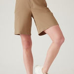 Athleta  Brooklyn Bermuda Shorts 14 Khaki lightweight breathable casual comfort Photo 0