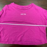 PINK - Victoria's Secret PINK Victoria’s Secret Love You Pink Short Sleeve Cropped Tee Size Small Photo 4