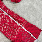 Bardot Mila Lace Dress Cold Shoulder Flare Sleeve Halter Neck Red Cut Out Back 4 Photo 14