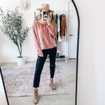 TELA Tortellino Dusty Rose Pink Quilted Velvet Long Sleeve Top Photo 10