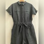 Universal Threads UNIVERSAL THREAD Short Sleeve Linen Boilersuit Jumpsuit in Black Size 2 NWT Photo 7