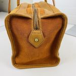 HOBO Tan Velvet Hide Suede Leather Patchwork Double Handles Satchel Shoulder Bag Brown Photo 5