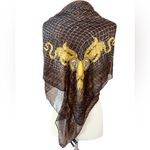 Versace  SCARF MODAL CASHMERE SIGNATURE BAROQUE MEDUSA BLACK/GOLD/BROWN/WHITE Photo 7