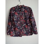 Talbots Womens Classic Cotton Button Down Shirt Picnic Paisley Navy Red Size SP Photo 6