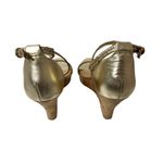 Lilly Pulitzer Maddie Gold Braided Leather Cork Platform Heels Sz 7.5 Photo 3